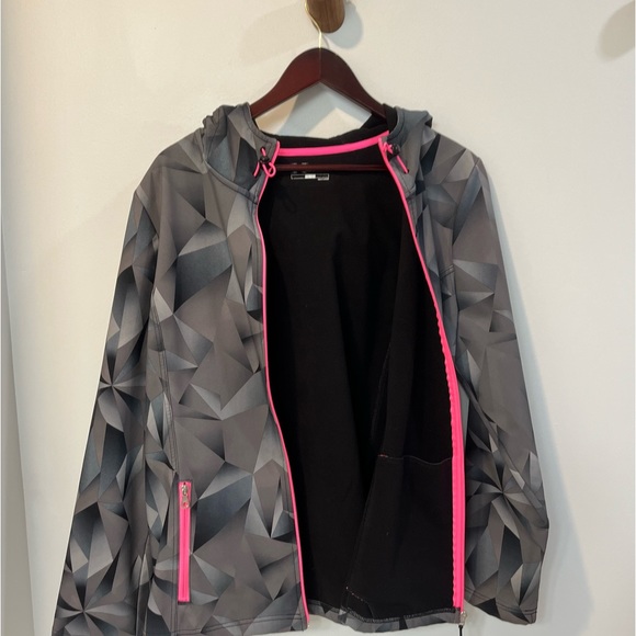 Xersion Performance Wear Jacket XL Gray and Pink Trim Hooded - Picture 4 of 6